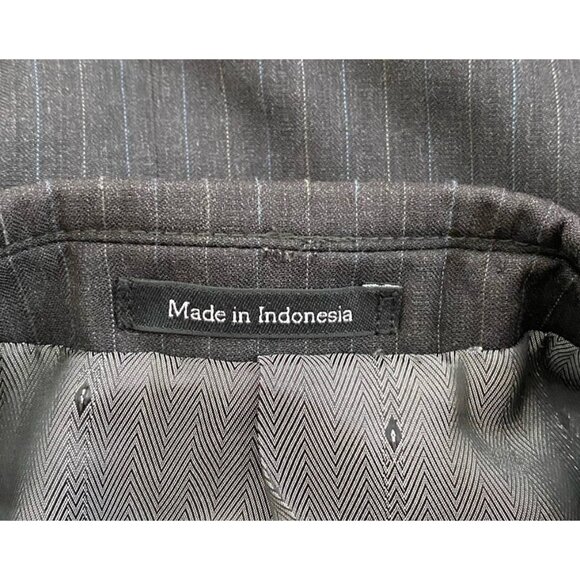 Joseph & Feiss 40S Dark Gray Pinstriped 100% Wool 2 Btn Blazer Sport Coat Jacket - Picture 7 of 7